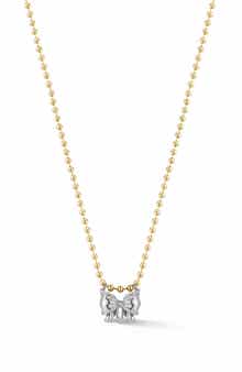 Two Tone Bow Pendant Necklace
