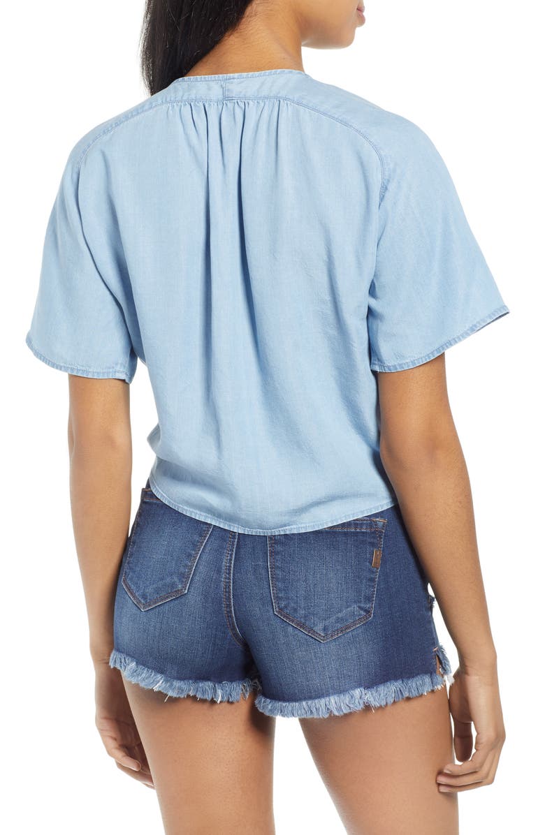 Love, Fire Button Front Chambray Top, Alternate, color,