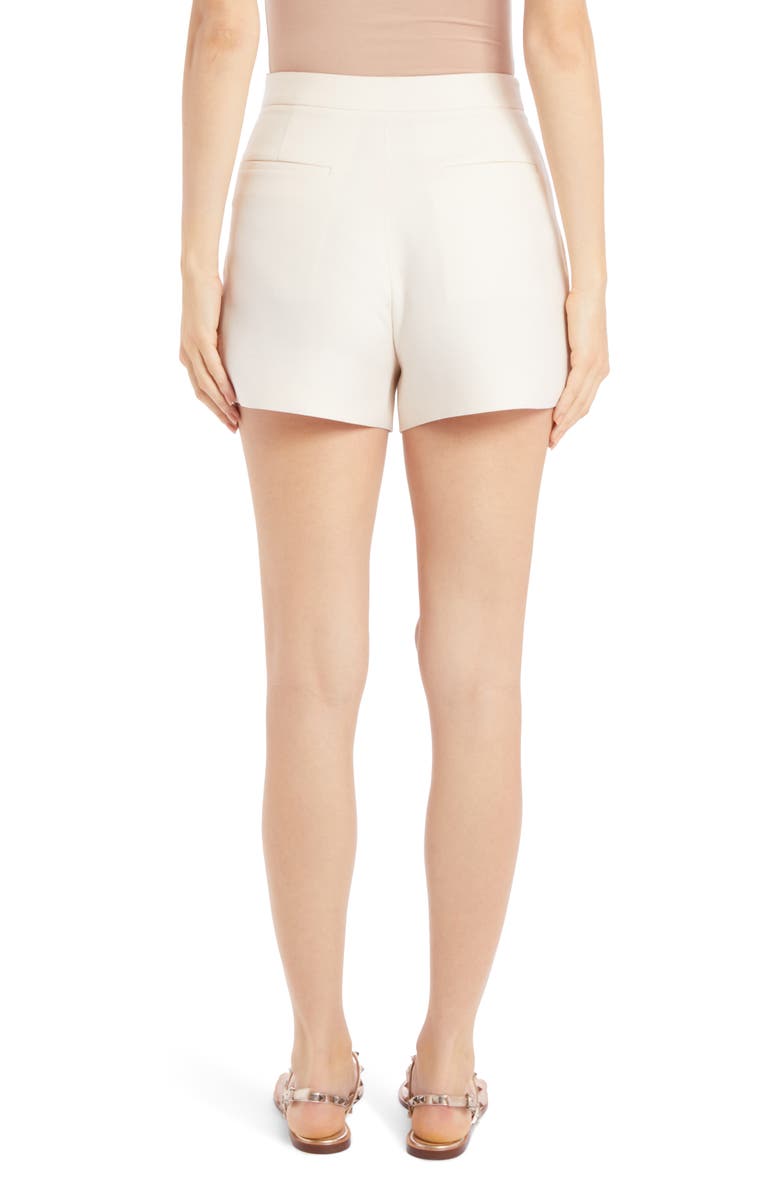 Valentino VLOGO Wool & Silk Crepe Couture Shorts, Alternate, color, 