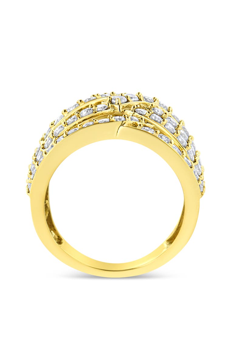 Haus of Brilliance 10K Gold 3.00 Cttw Diamond Multi Row Bypass Cocktail Band Ring, Alternate, color, Yellow Gold