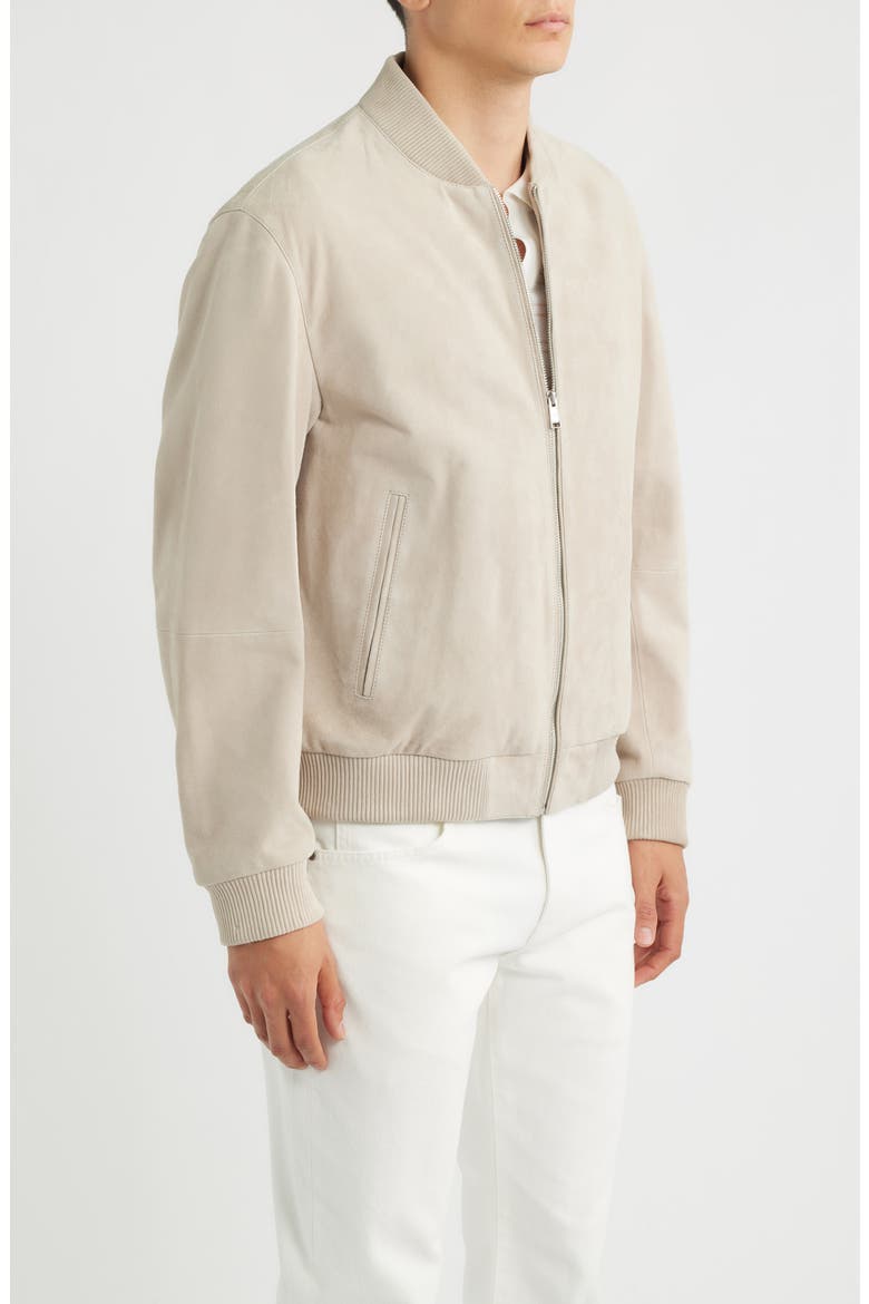 Muller Suede Bomber Jacket, Alternate, color, OPEN BEIGE