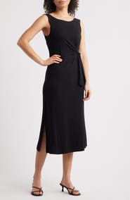 Loveappella Side Tie Sleeveless Midi Dress