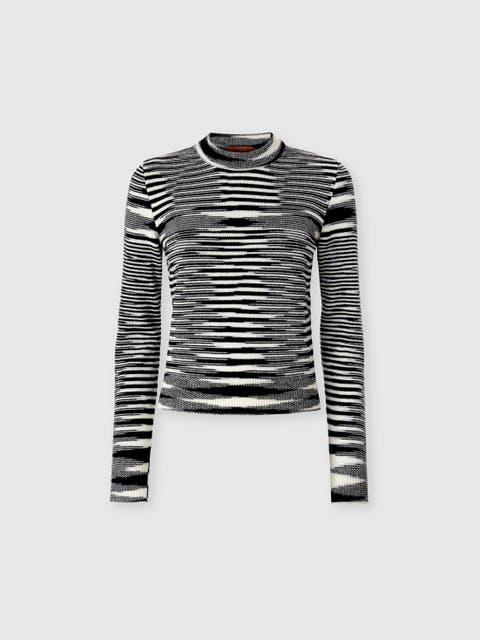 Crew Neck Sweater With Flame Pattern