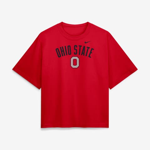 Women's Nike  Scarlet Ohio State Buckeyes Arch Logo Boxy T-Shirt