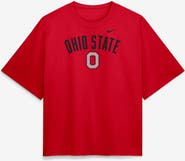 Nike Women's Nike Scarlet Ohio State Buckeyes Arch Logo Boxy T-Shirt
