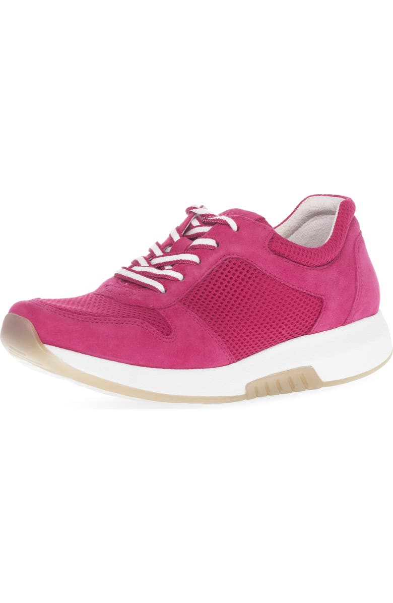Gabor Mixed Media Sneaker, Main, color, Fuxia