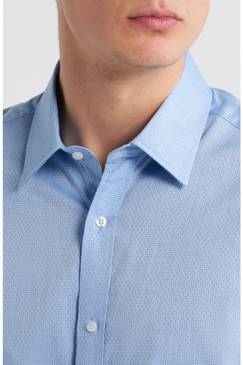 Modern Fit Light Blue Micropattern Cotton Dobby Dress Shirt, Alternate, color, BLUE