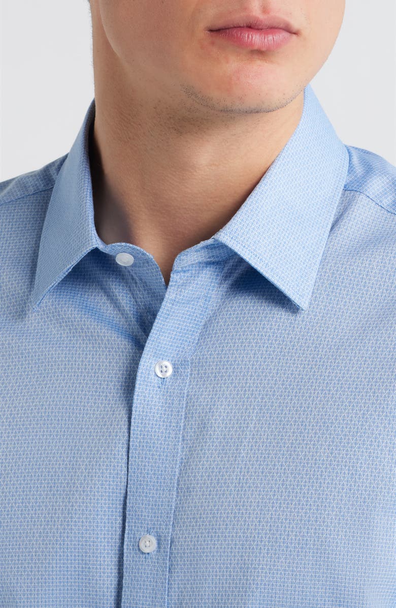 DANIEL HECHTER Modern Fit Light Blue Micropattern Cotton Dobby Dress Shirt, Alternate, color, Blue