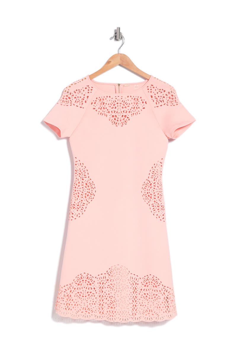 T Tahari Short Sleeve Fit & Flare Dress, Alternate, color, 