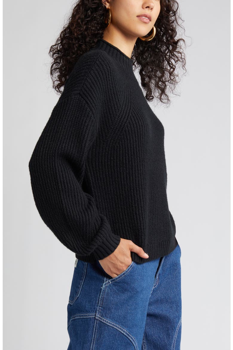 Mock Neck Sweater, Alternate, color, BLACK JET