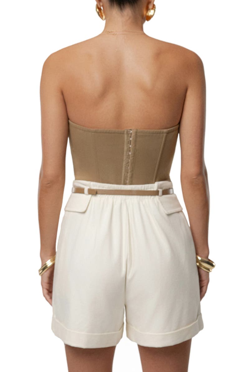 JLUXLABEL Sunset Tides Strapless Corset Top, Alternate, color, Brown