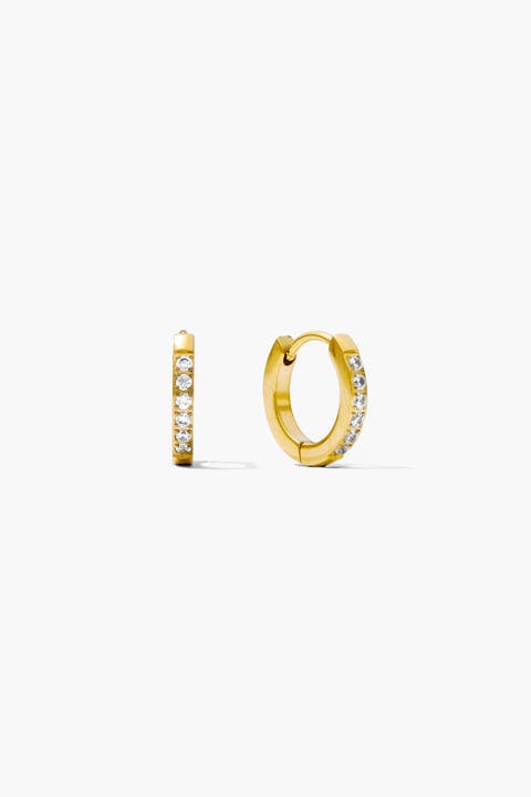 Pavé Huggie Hoop Earrings