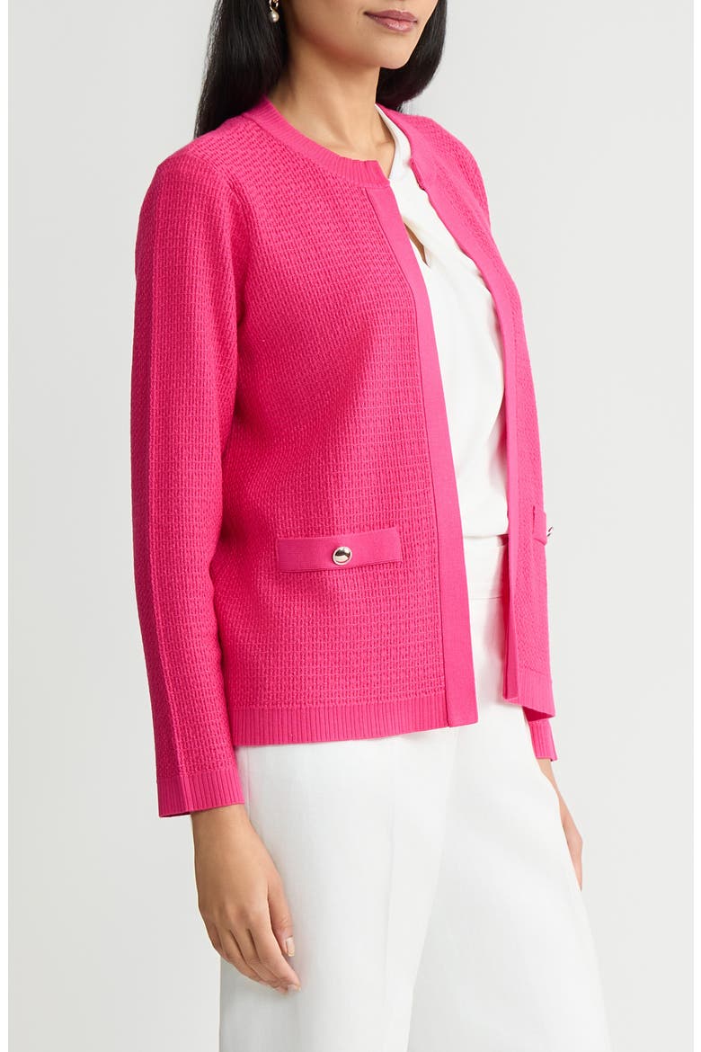 Kissing Open Front Cardigan, Alternate, color, PINK PERFECTION