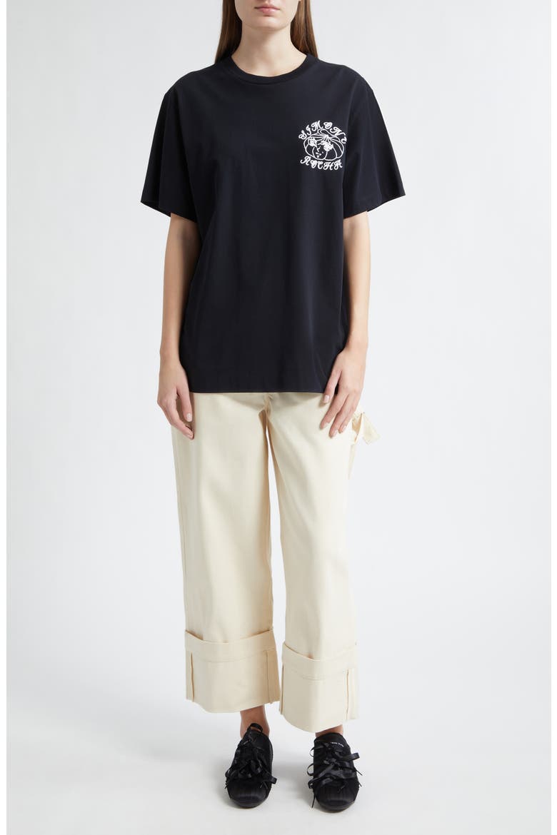 Dim Sum Logo Print T-Shirt, Alternate, color, BLACK/ WHITE