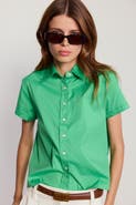 The Shirt by Rochelle Behrens The Boxy Cropped Short Sleeve Shirt