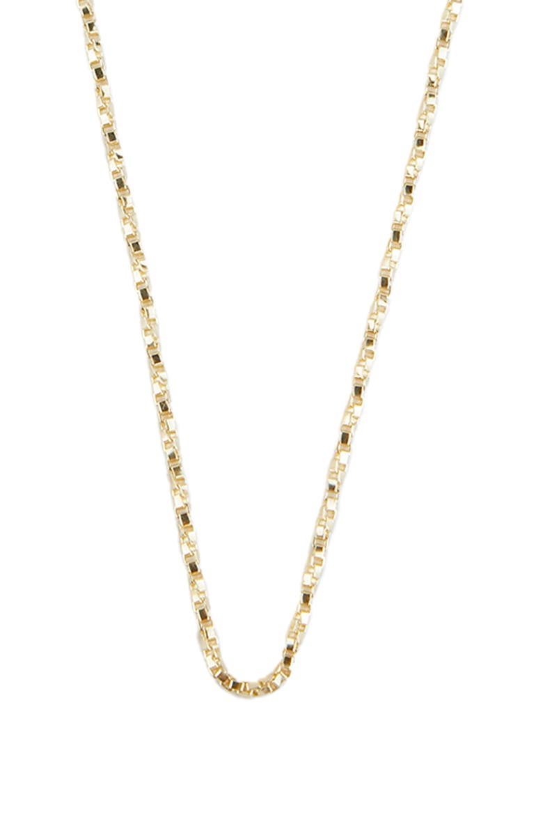 Argento Vivo Sterling Silver Box Chain Necklace, Alternate, color, Gold