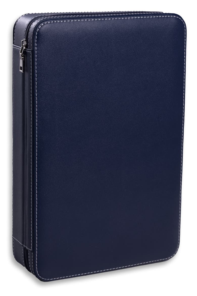 Leather Watch & Glasses Case, Main, color, BLUE
