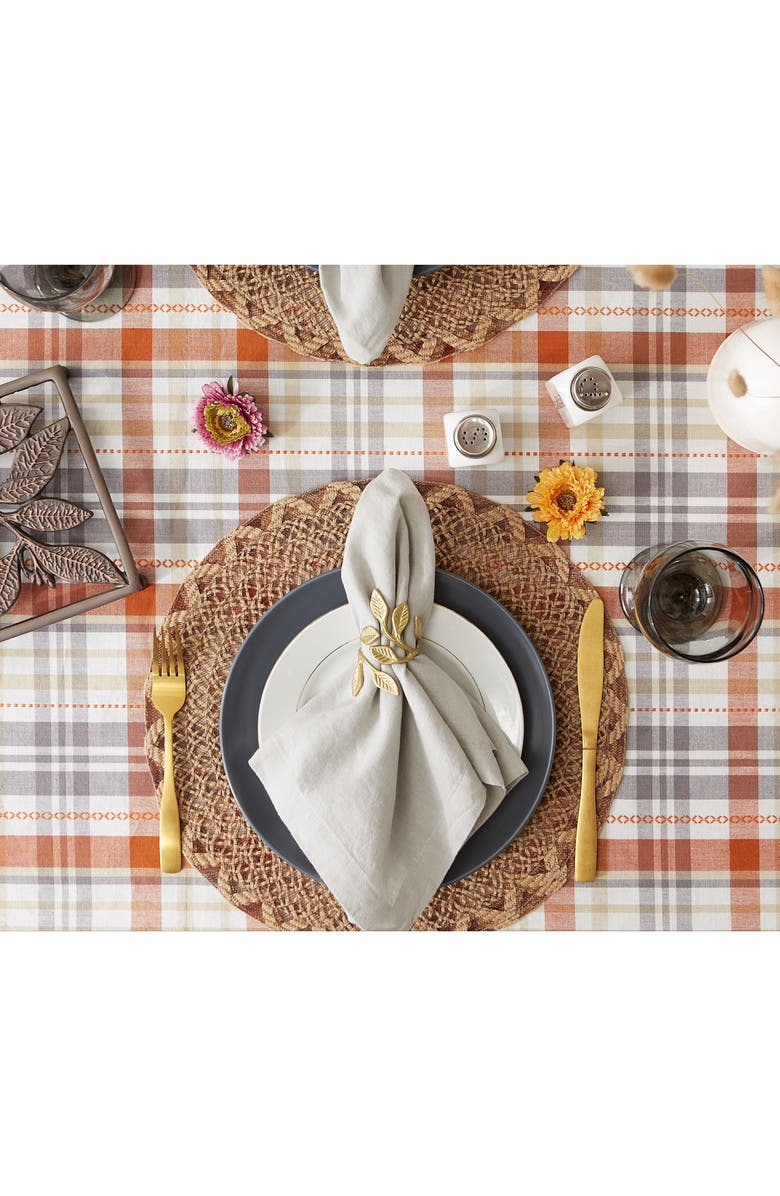 Design Imports Autumn Afternoon Plaid Cotton Tablecloth, Alternate, color, Autumn Afternoon Plaid