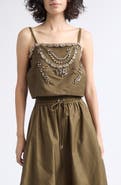 Cinq à Sept Marilyn Rhinestone Crop Camisole