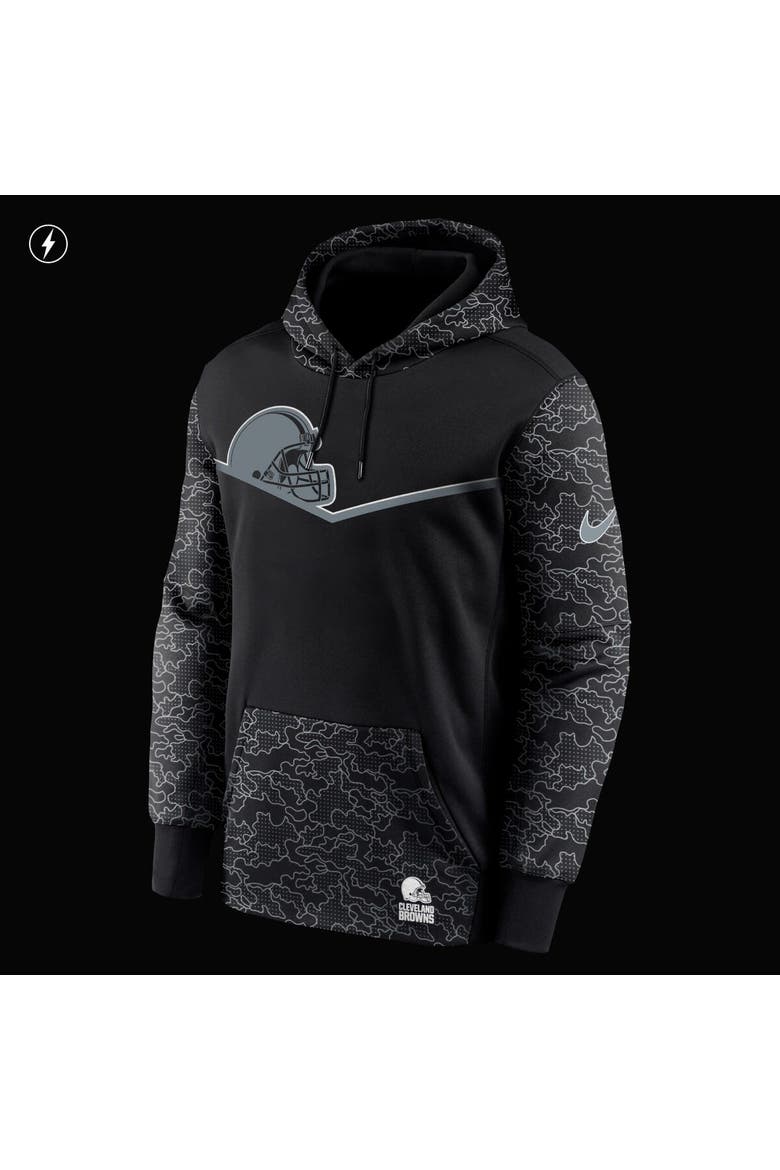 Men's Nike Black Cleveland Browns RFLCTV Chevron Pullover Hoodie, Alternate, color, Black