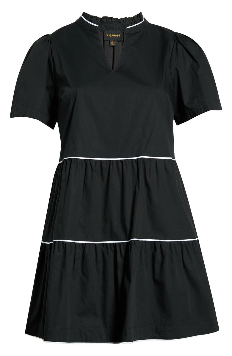 SUGARLIPS Candace Tiered Mini Dress, Alternate, color, Black