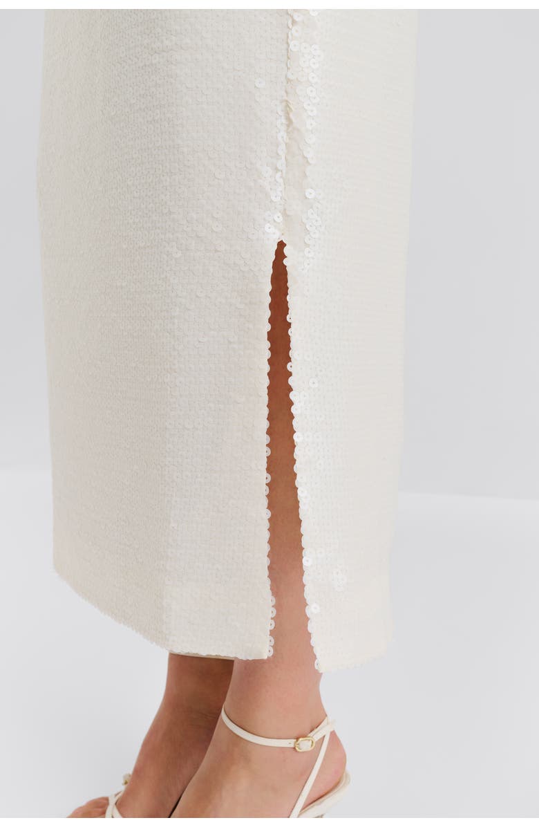 Malina Clarisse Sequin Maxi Skirt, Alternate, color, Vanilla