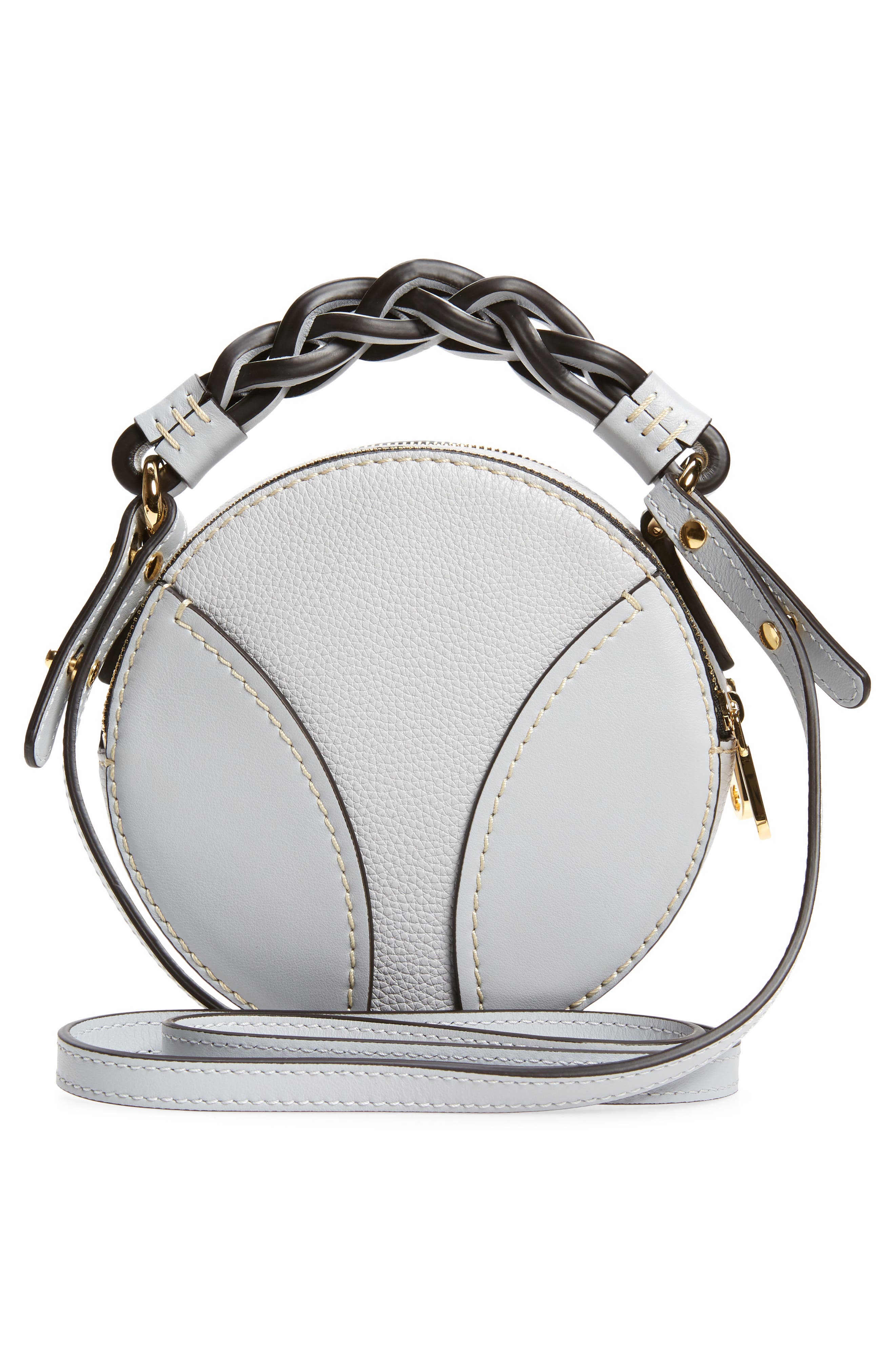 Chloé Mini Daria Braided Top Handle Leather Bag, Alternate, color, 