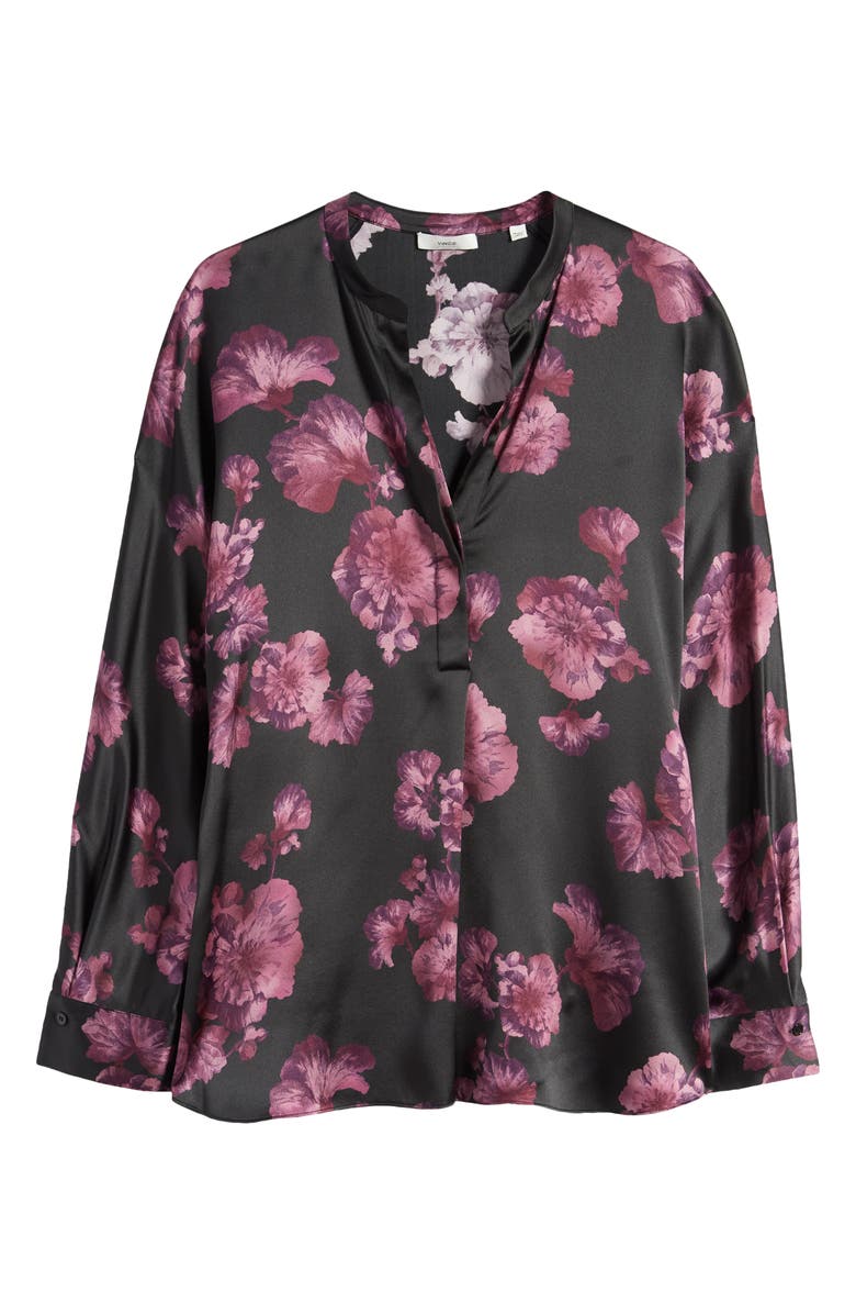 Vince Begonia Print Silk Popover Top, Alternate, color, 