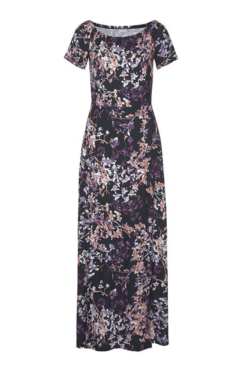 LASCANA Women's Floral Off Shoulder Maxi Dress, Alternate, color, Black Multi