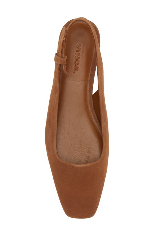 Vince Vida Slingback Flat In Dark Caramel