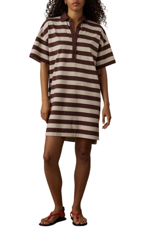 Stripe Cotton Polo Dress