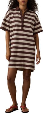 Faherty Stripe Cotton Polo Dress