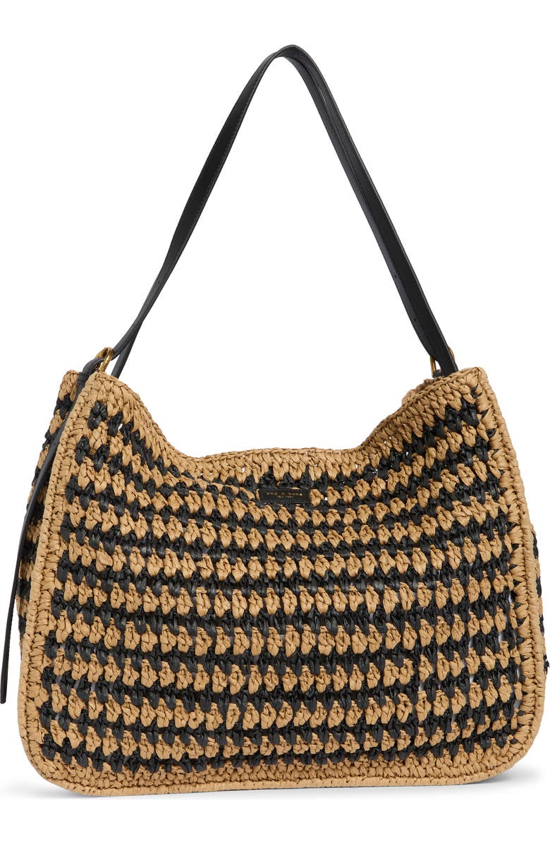 rag & bone Large River Raffia Tote, Main, color, Black Mult