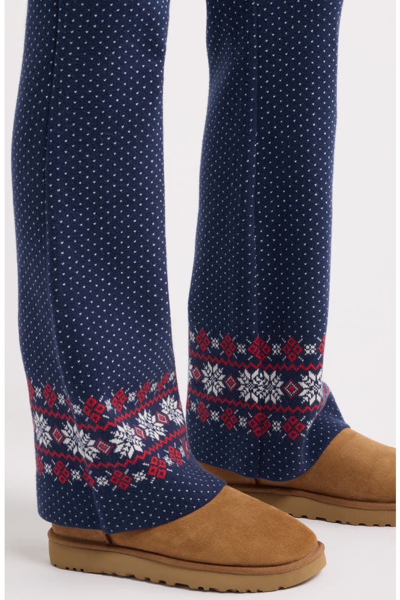 Fair Isle Bootcut Sweater-Pants, Alternate, color, NAVY- IVORY AVA FAIRISLE