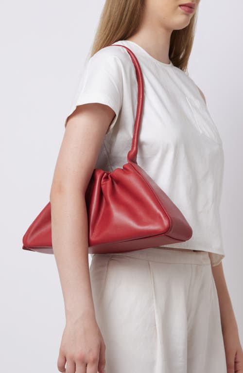 Behno Tina Ruched Leather Baguette Shoulder Bag