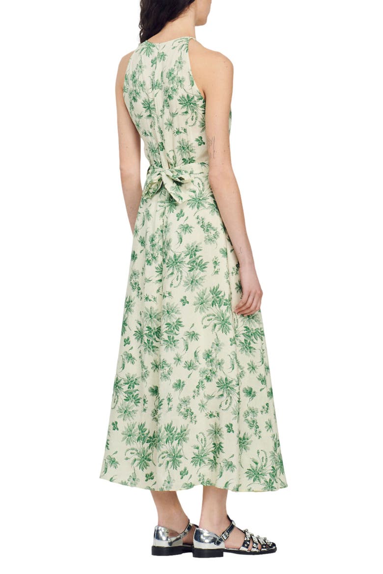 Annecy Linen Blend Dress, Alternate, color, ECRU - GREEN