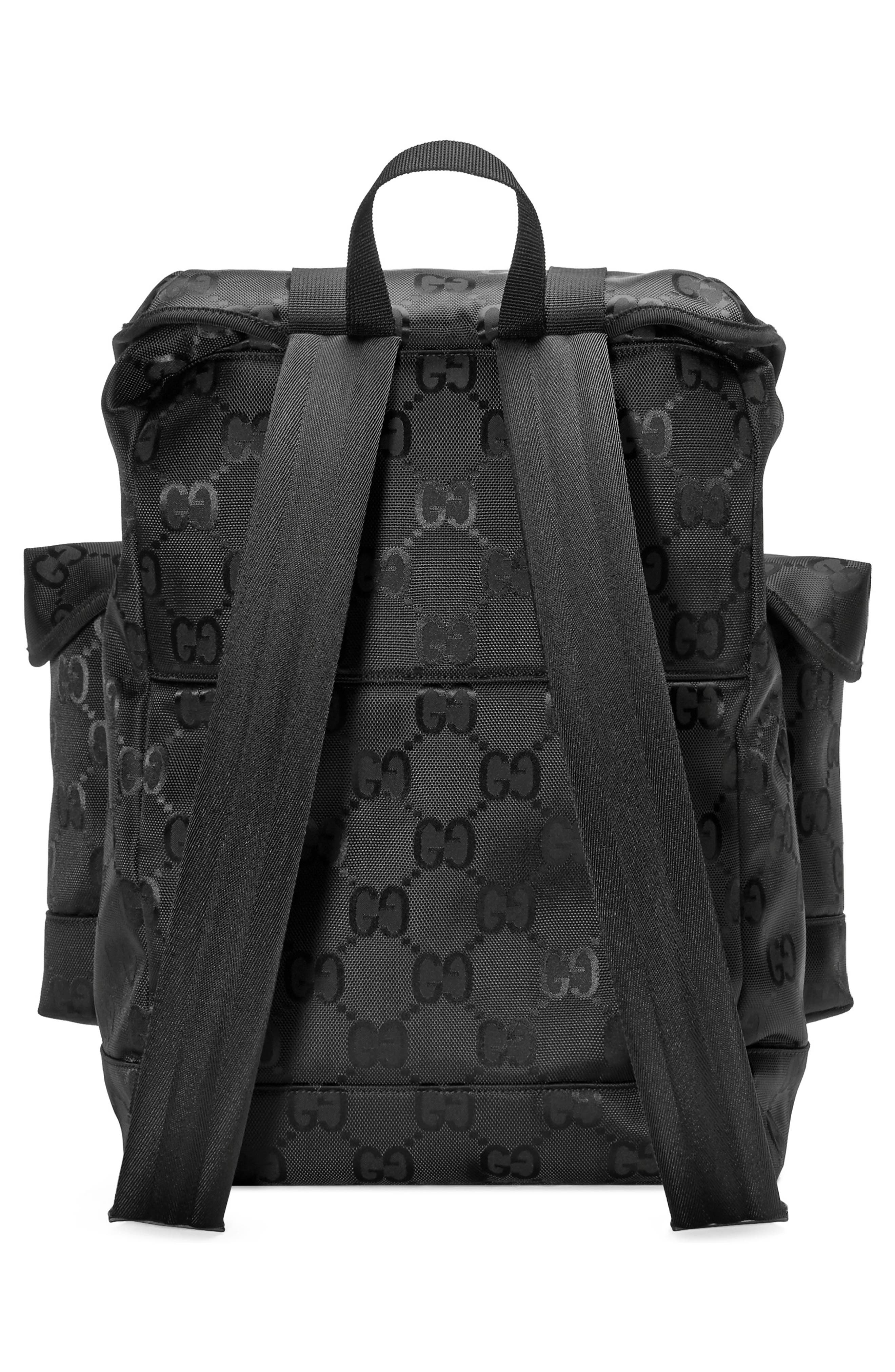 GG Nylon Backpack, Alternate, color, BLACK