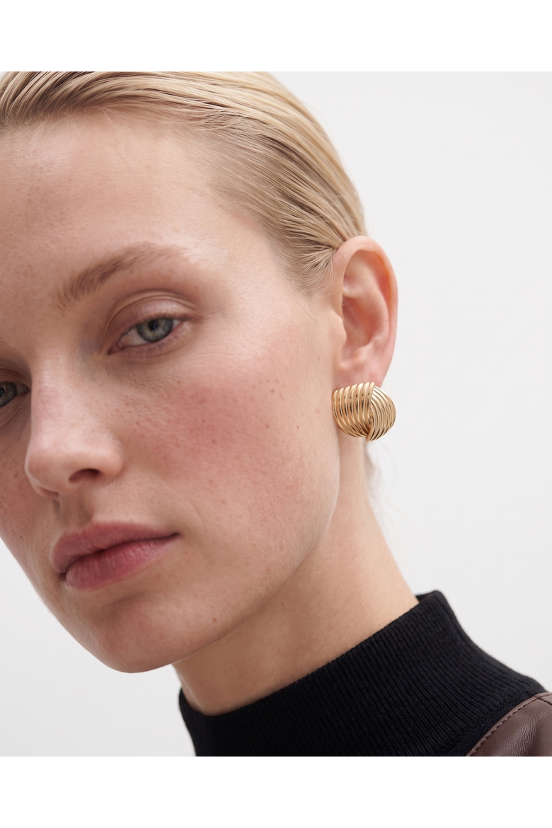 Vintage-Inspired Gold Stud Earrings, Alternate, color, Gold