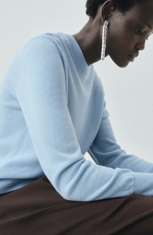 Mango Crewneck Wool Sweater In Blue
