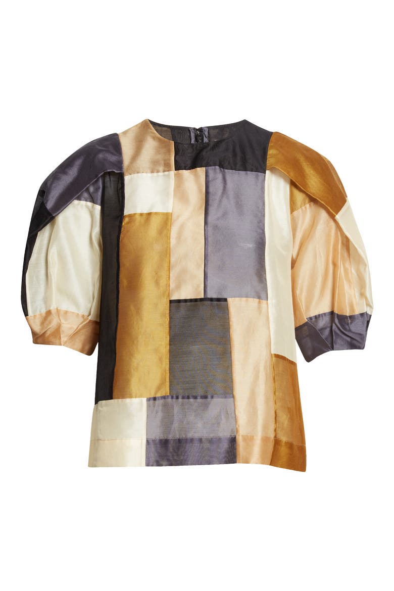 Gaia Puff Sleeve Top, Alternate, color, PATCHWORK