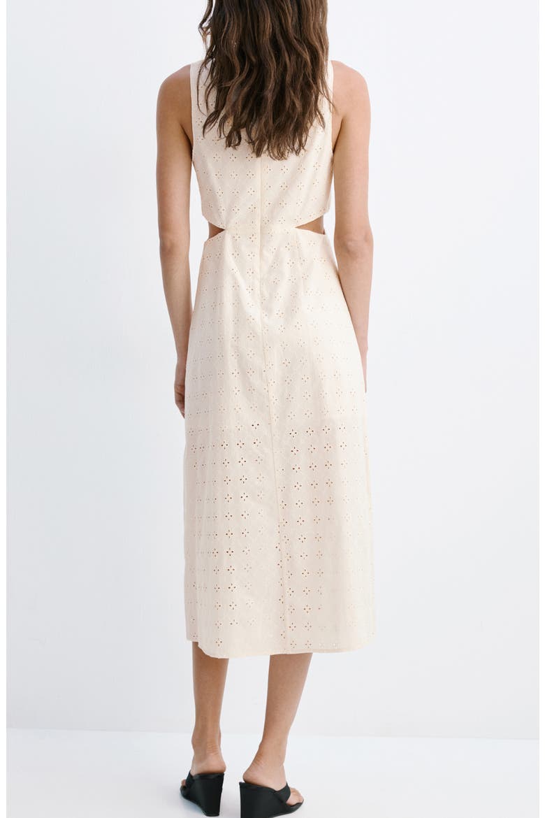 Openwork Cotton Cutout Midi Dress, Alternate, color, ECRU
