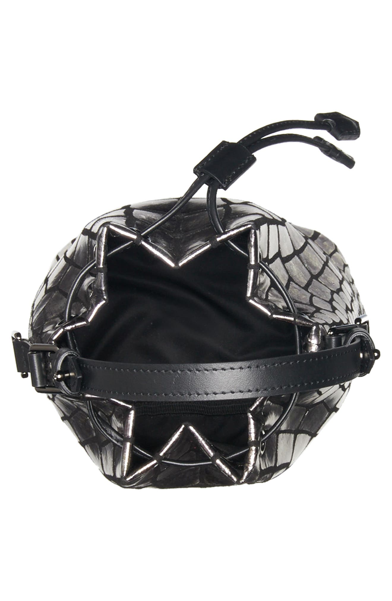 TOM FORD Metallic Croc Embossed Leather Bucket Bag, Alternate, color, 