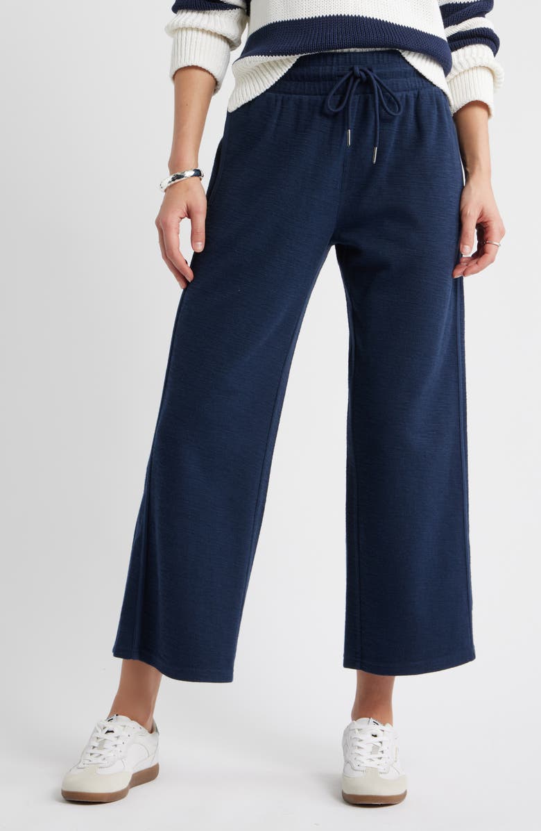 Caslon<sup>®</sup> Ankle Wide Leg Travel Pants, Main, color, Navy Still