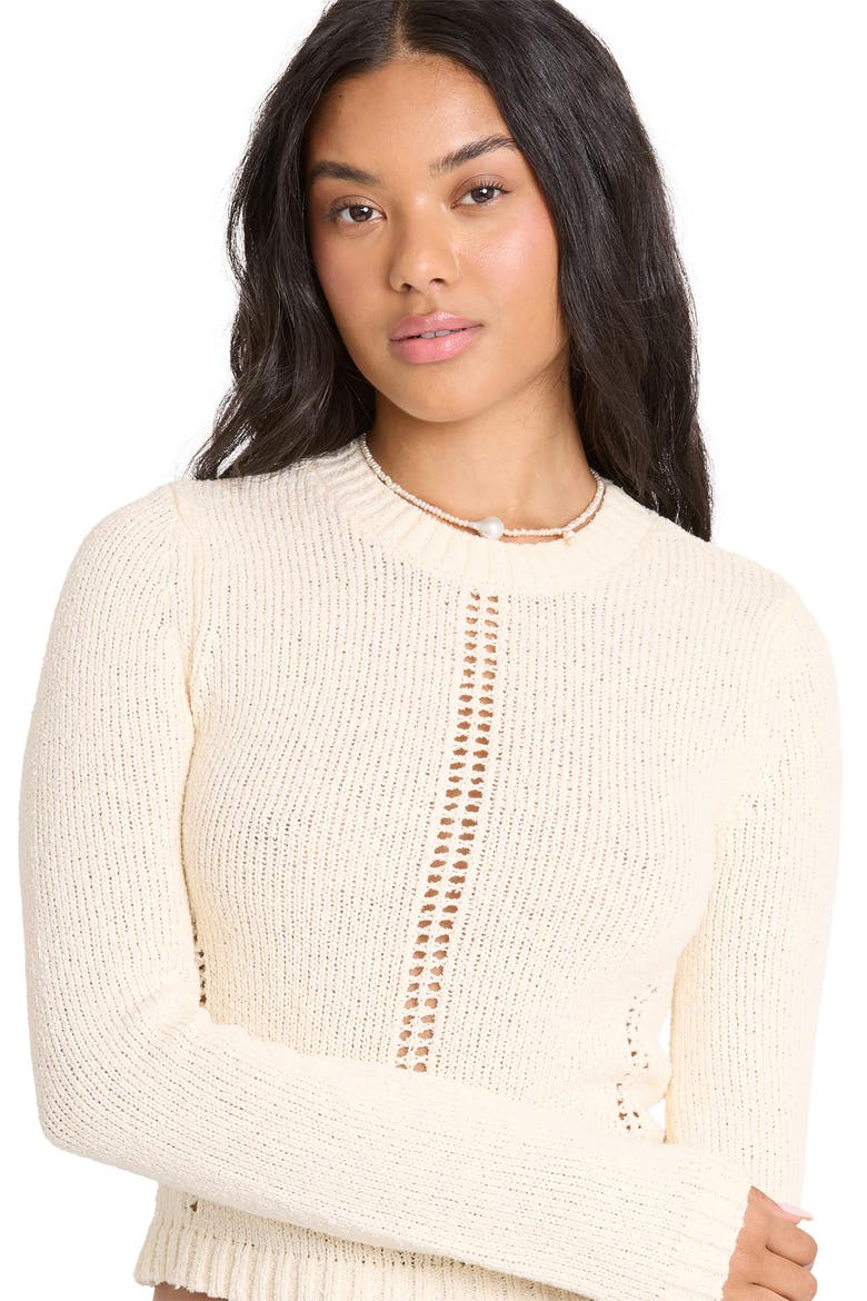 Sweet Clare Crewneck Sweater, Alternate, color, WHITE CAP