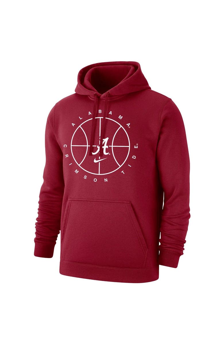 Nike Men's Nike Crimson Alabama Crimson Tide Basketball Icon Club Fleece Pullover Hoodie, Alternate, color,