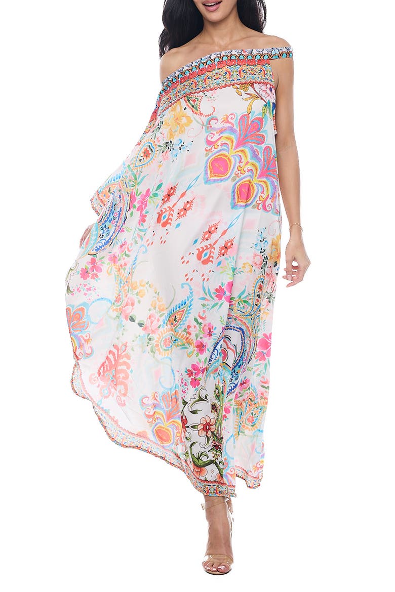One Shoulder Maxi Dress, Main, color, WHITE