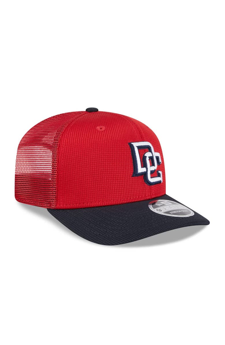 New Era Men's New Era  Red/Navy Washington Nationals 2025 Batting Practice 9SEVENTY Stretch-Snap Trucker Hat, Alternate, color, 