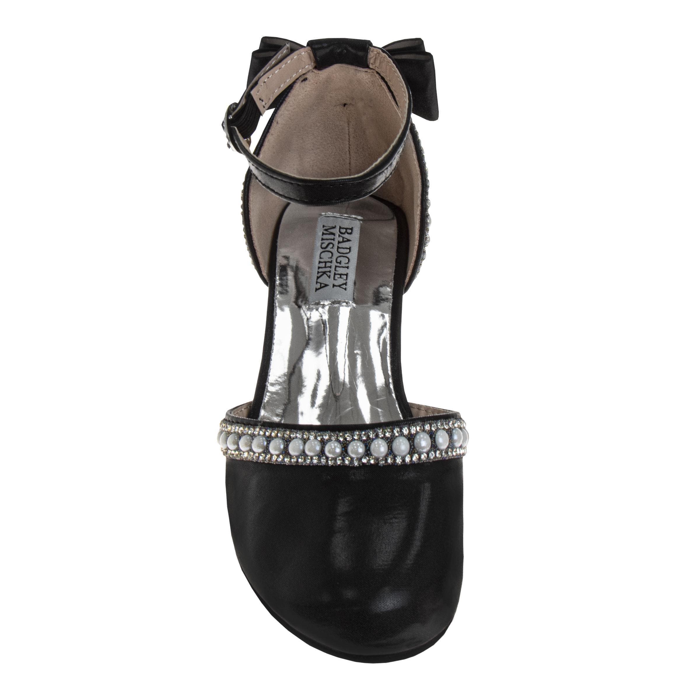BADGLEY MISCHKA Low Heeled Dress Shoes Girls'  Elegant Stylish Formal Wear, Alternate, color, Black