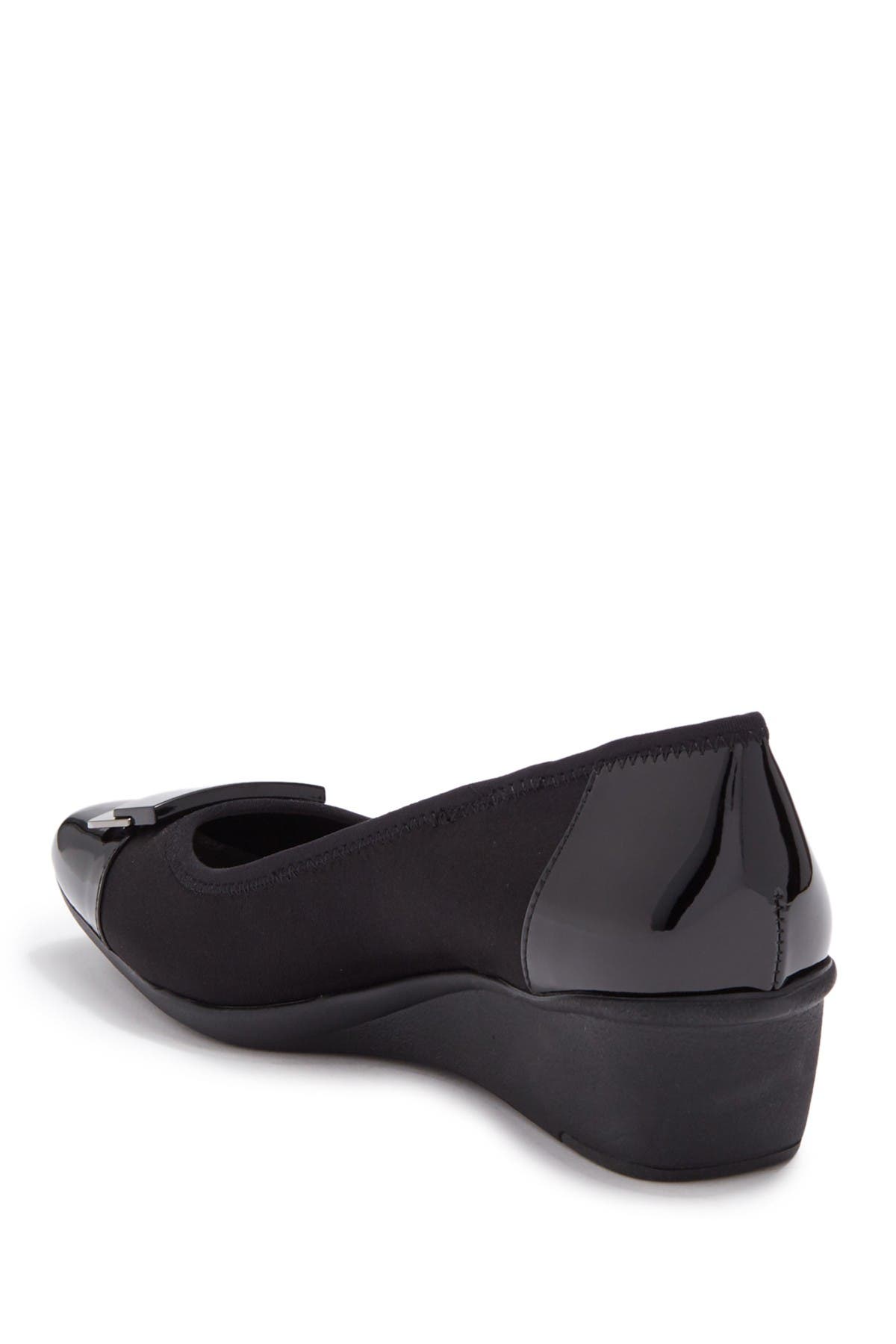 Anne Klein Waverly Wedge Loafer, Alternate, color, Black