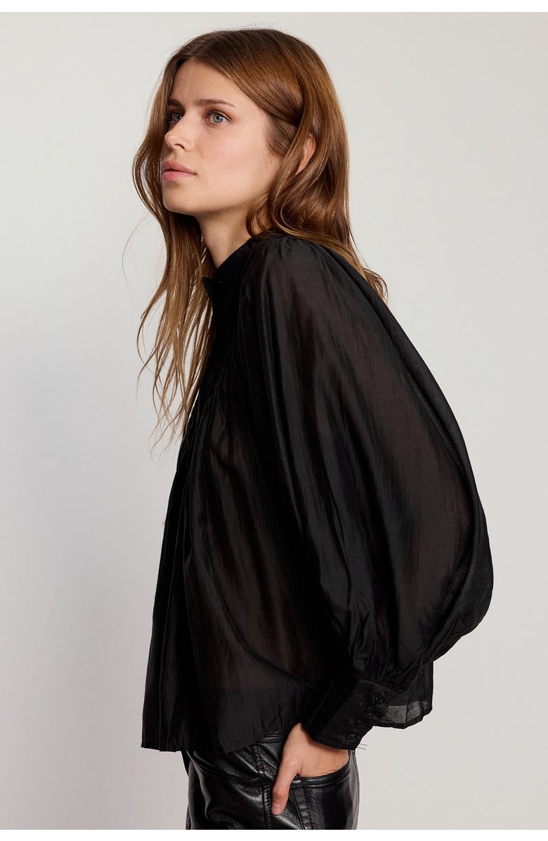 The Shirt by Rochelle Behrens The Shiv Ruffled Shirt, Alternate, color, Black